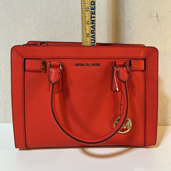 Michael Kors Dillon Dk Sangria Signature Saffiano Leather Crossbody Satchel NWT - Picture 2 of 7